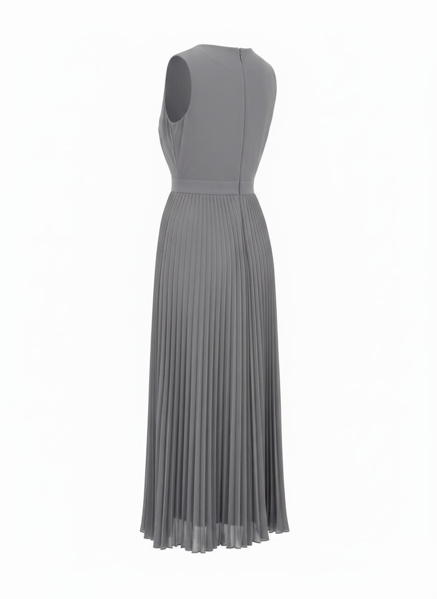 Grey Pleated Dress for Women