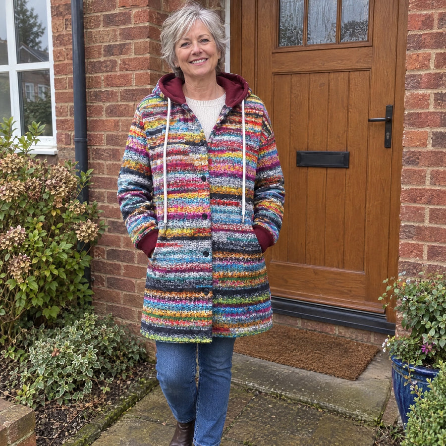Georgiana | Plaid Hooded Mid-Length Coat