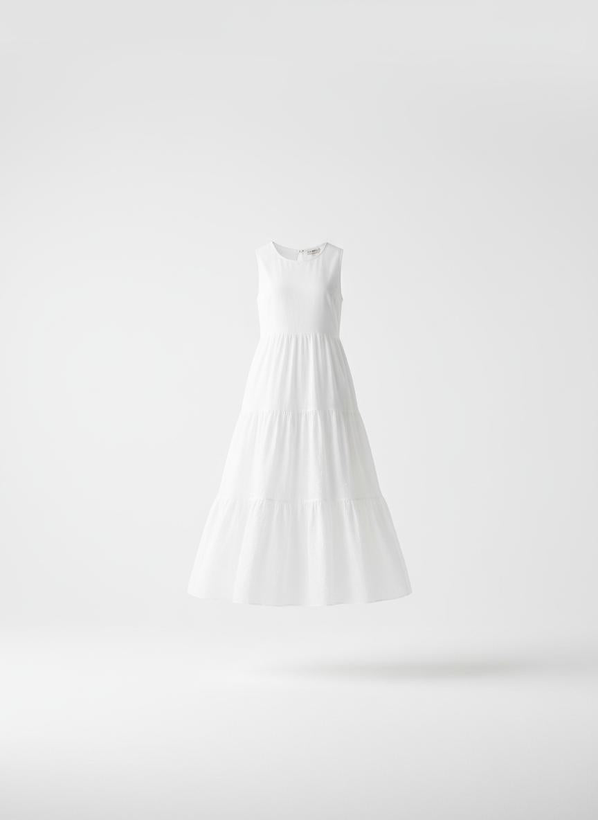 White Tiered Dress for Women
