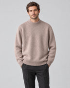 Alfie | Mock Neck Jumper with Ribbed Trims – Brown