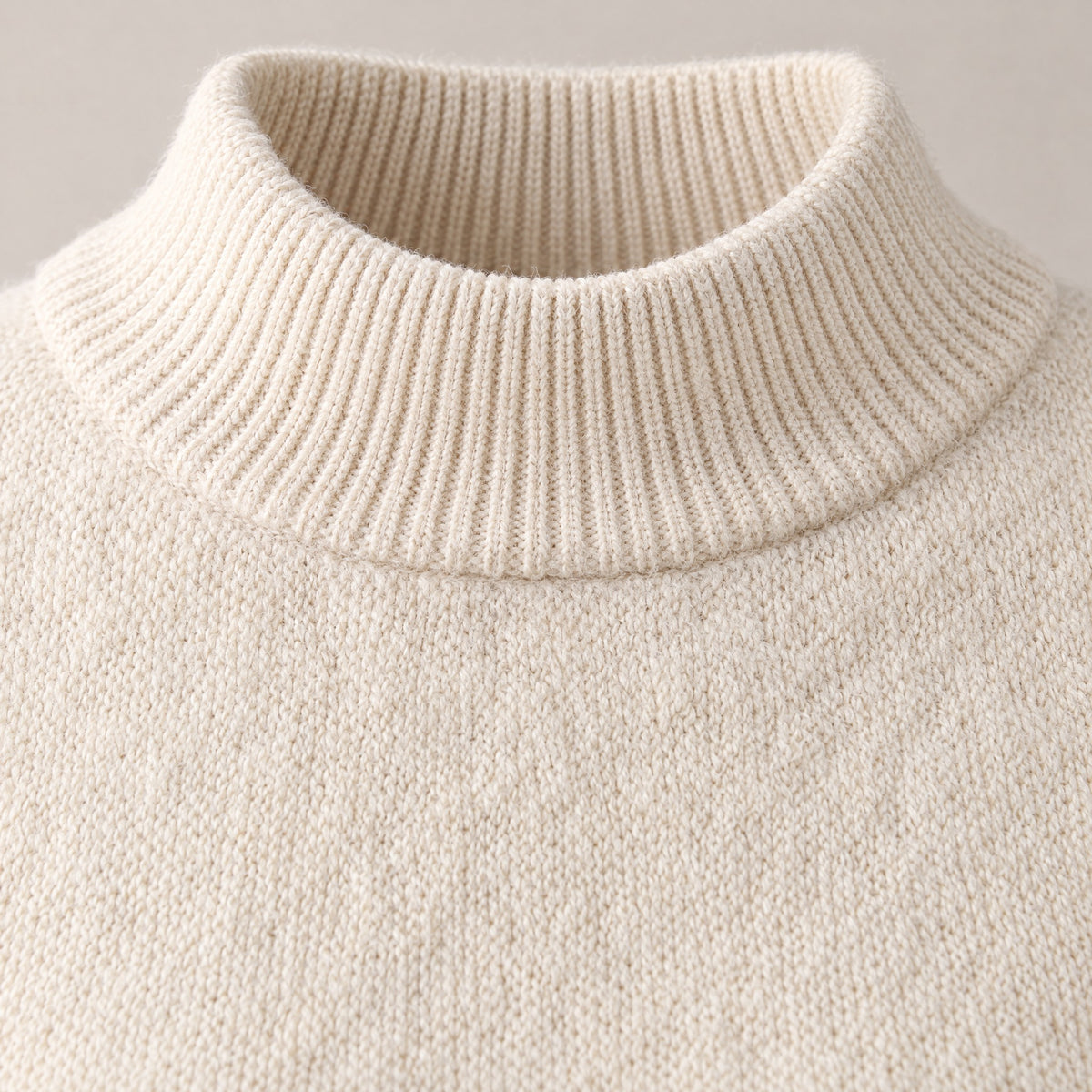 Alfie | Mock Neck Jumper with Ribbed Trims – DETAIL
