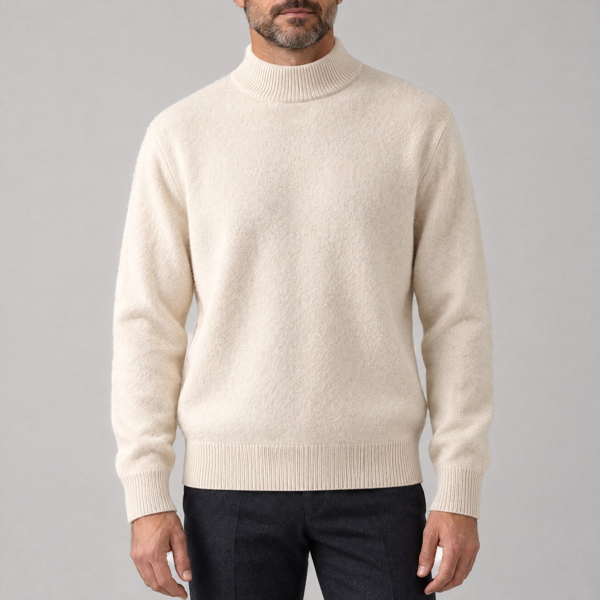 Alfie | Mock Neck Jumper with Ribbed Trims – ICP