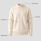 Alfie | Mock Neck Jumper with Ribbed Trims – KEY