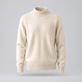 Alfie | Mock Neck Jumper with Ribbed Trims – Cream