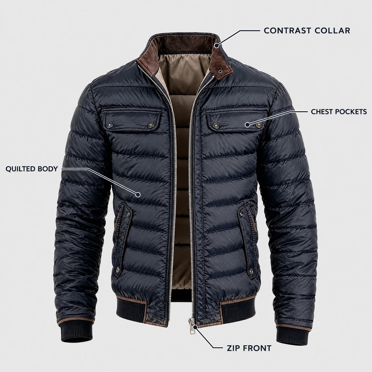 Arthur | Quilted Mid-Season Jacket – KEY