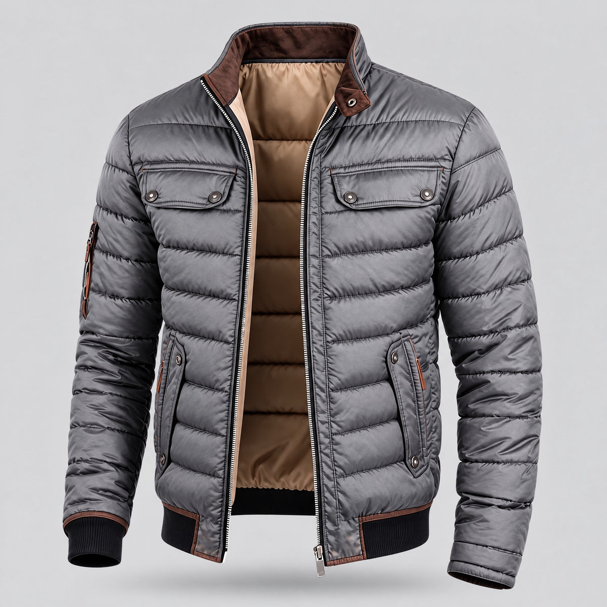 Arthur | Quilted Mid-Season Jacket – Grey