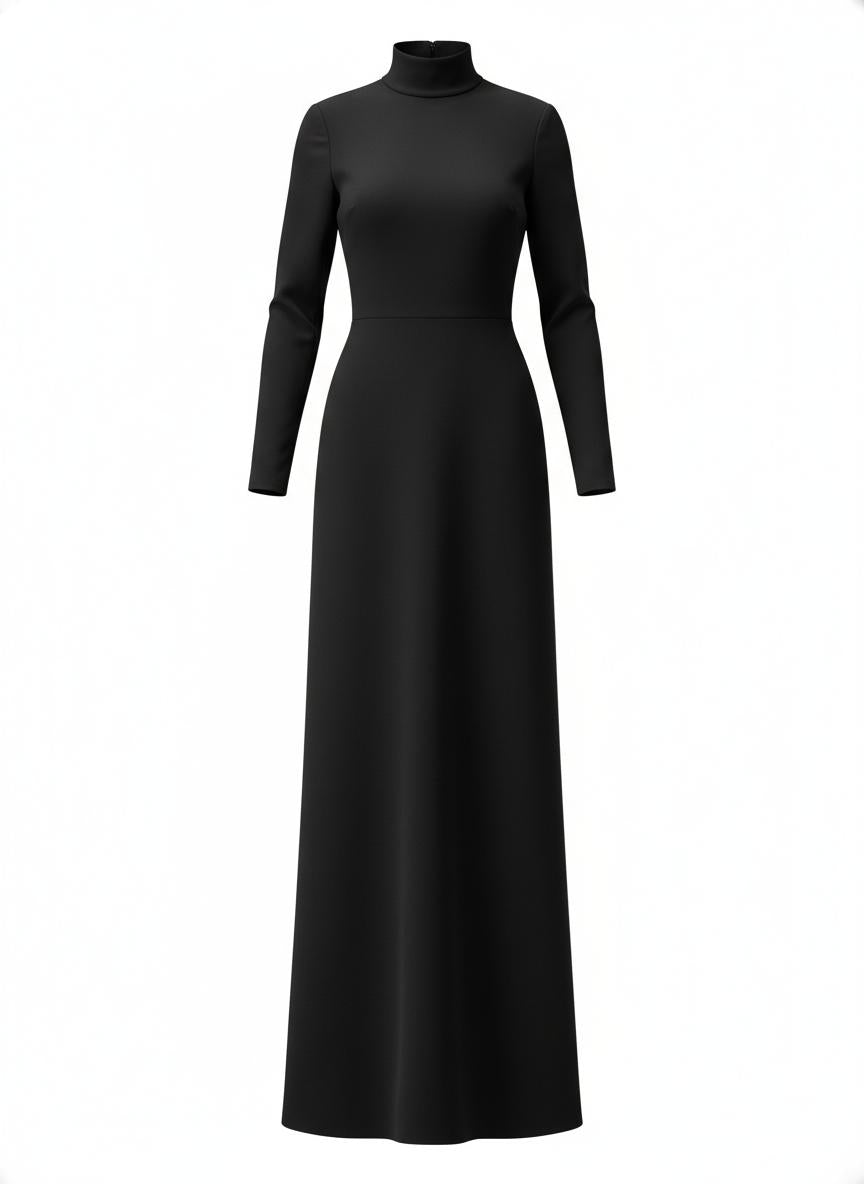 Black Column Dress for Women