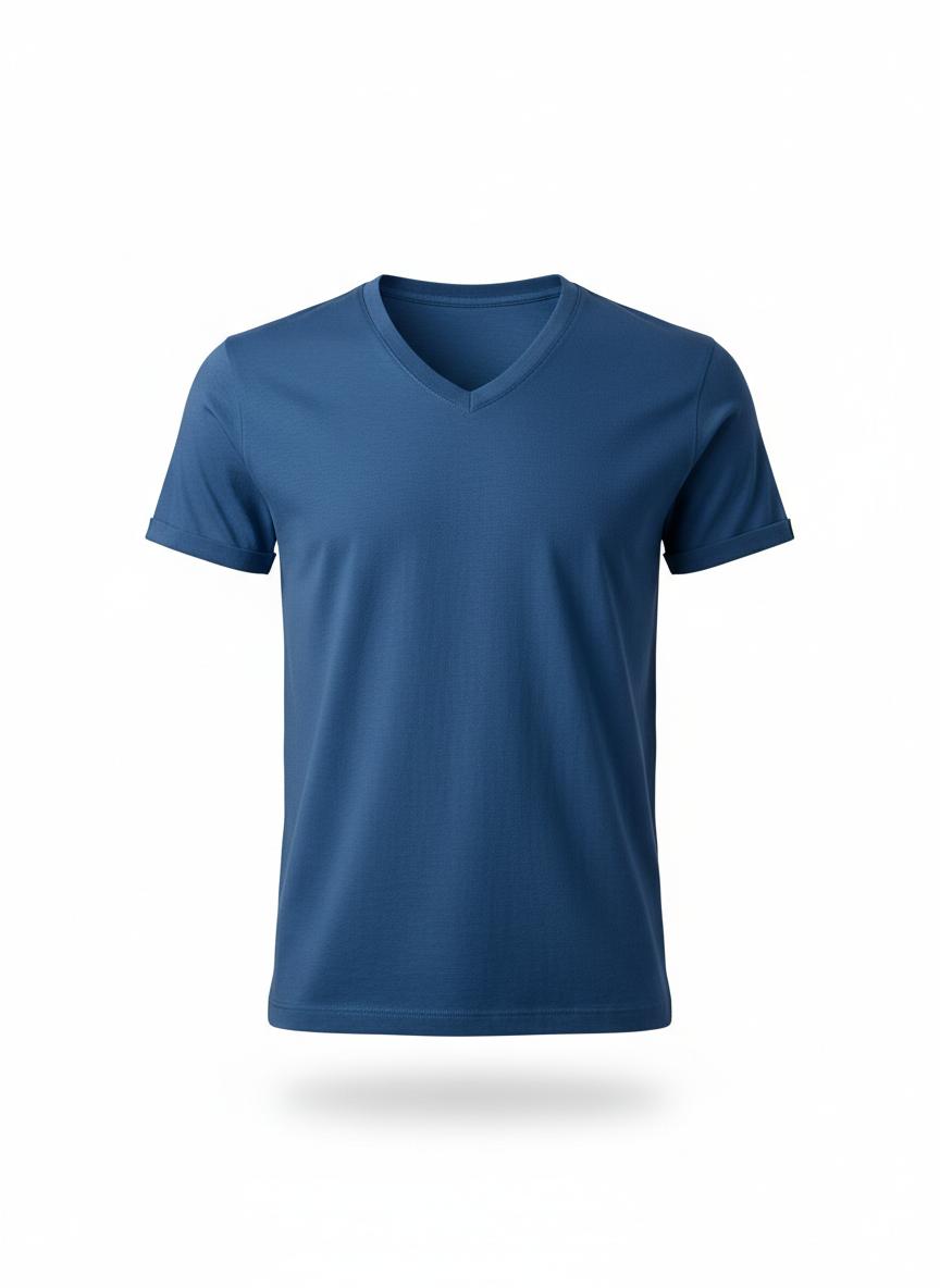 Blue V-Neck T-Shirt for Men