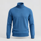 Clara | Fine Knit Turtleneck Jumper – Blue