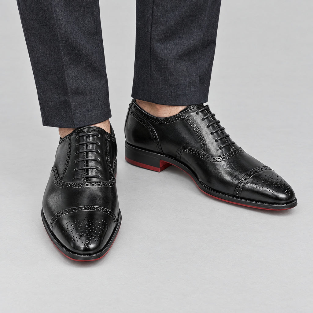 Edmund | Cap-Toe Brogues With Red Sole – ICP