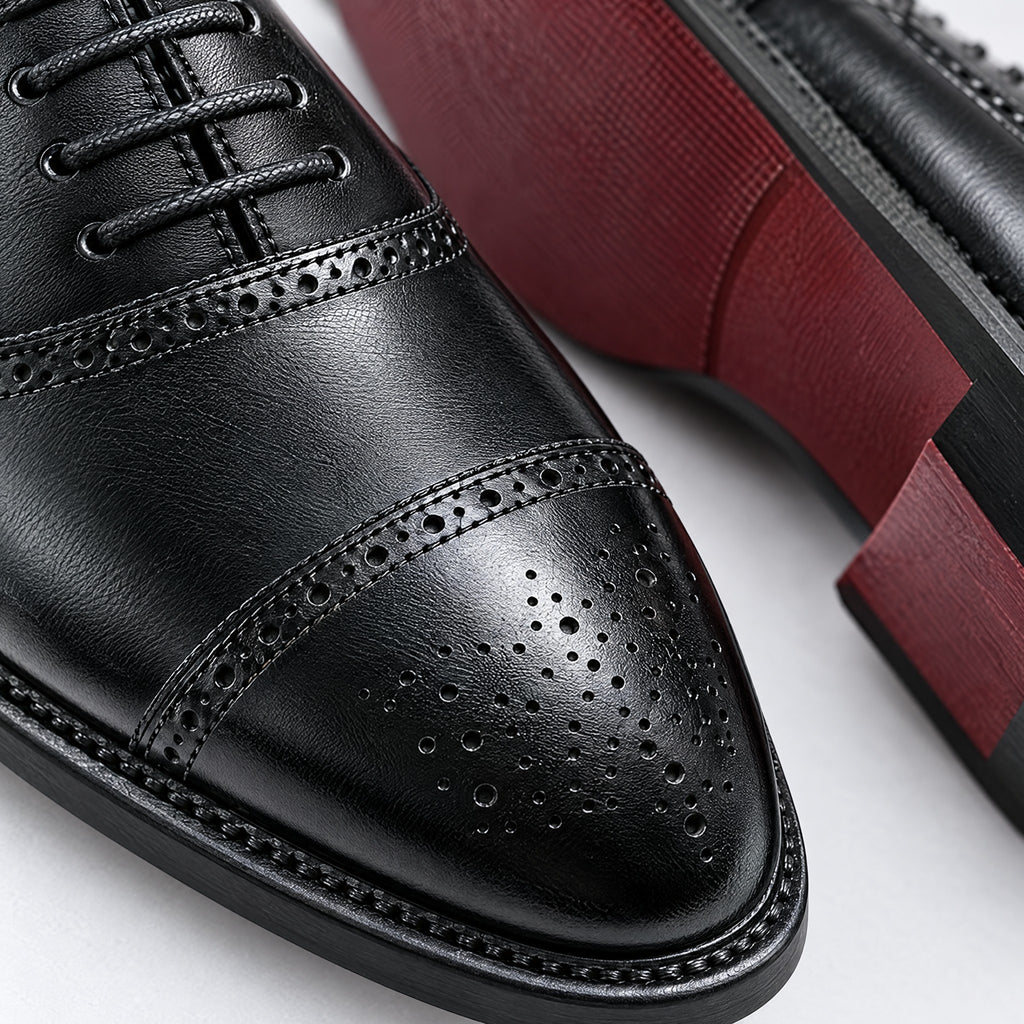 Edmund | Cap-Toe Brogues With Red Sole – DETAIL