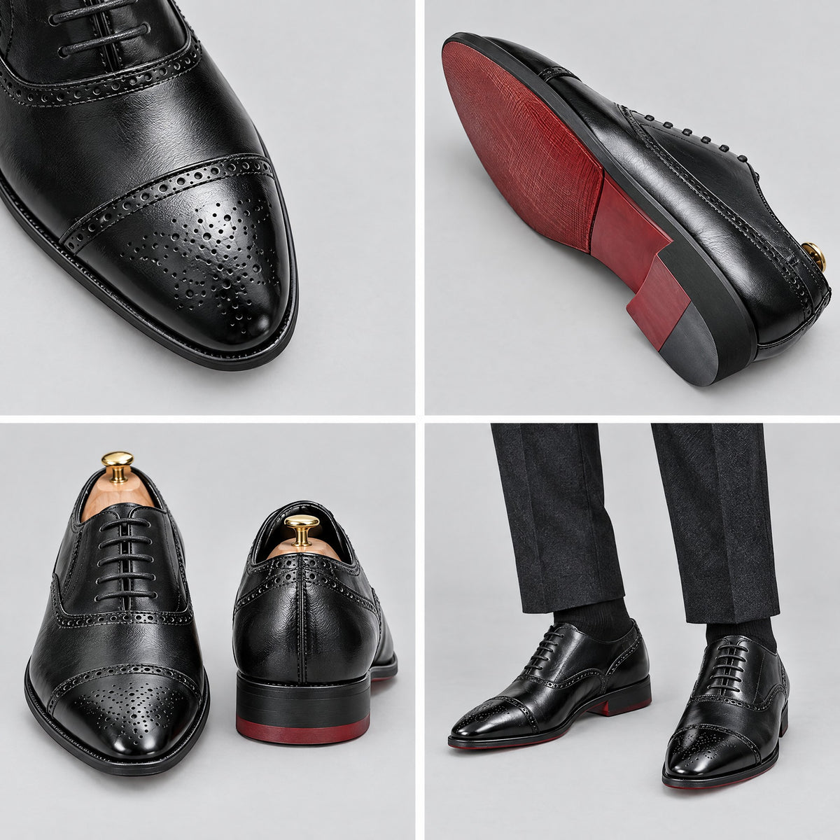 Edmund | Cap-Toe Brogues With Red Sole – COLLAGE