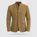 Percy | Stand Collar Five-Button Blazer – Khaki