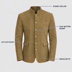 Percy | Stand Collar Five-Button Blazer – KEY