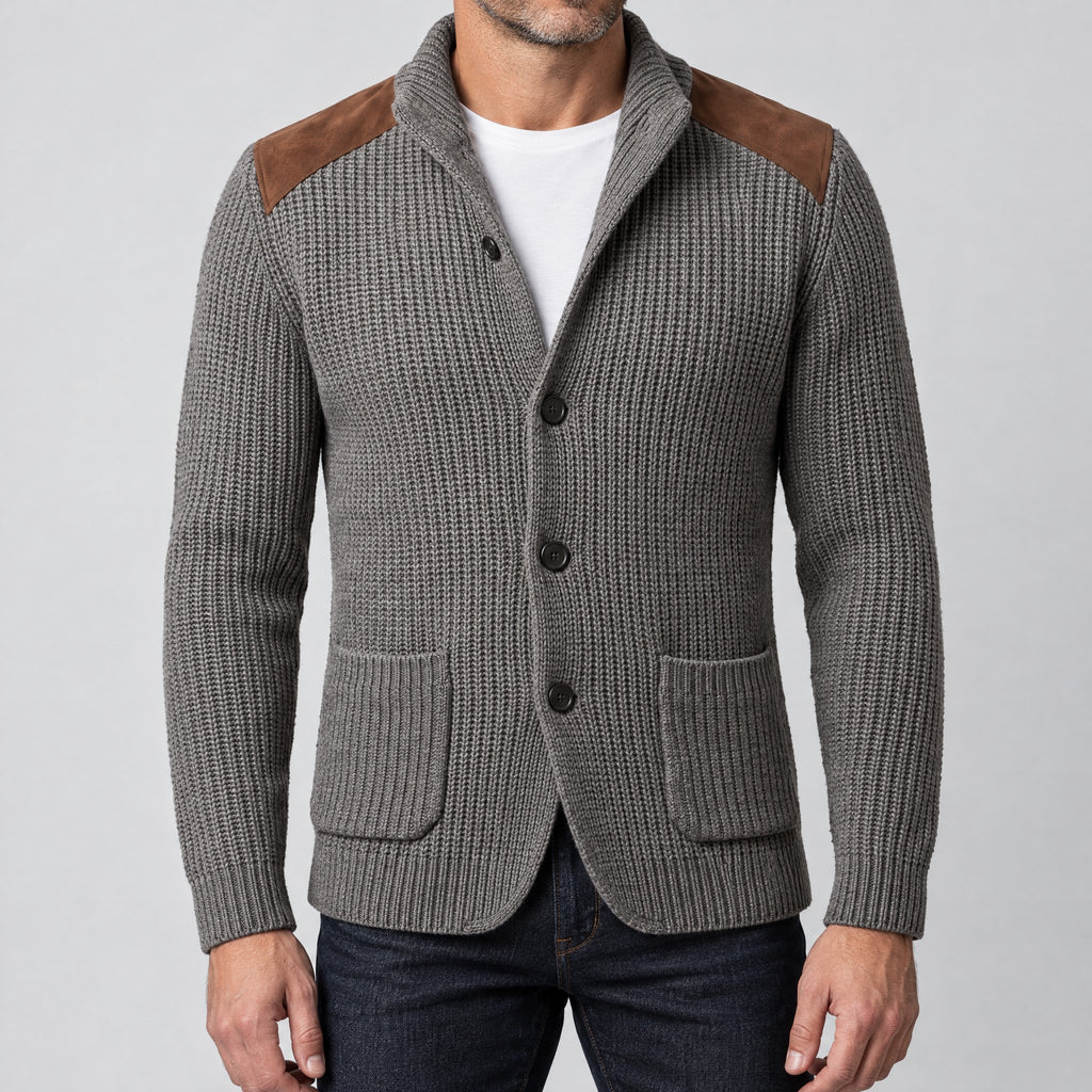 Ezra | Knitted Blazer With Contrast Panels – ICP