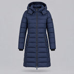 Lavinia | Longline Hooded Quilted Puffer Coat – Navy