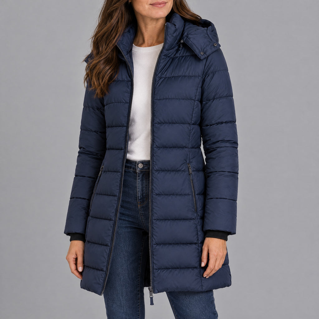 Lavinia | Longline Hooded Quilted Puffer Coat – ICP