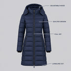 Lavinia | Longline Hooded Quilted Puffer Coat – KEY