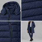 Lavinia | Longline Hooded Quilted Puffer Coat – COLLAGE