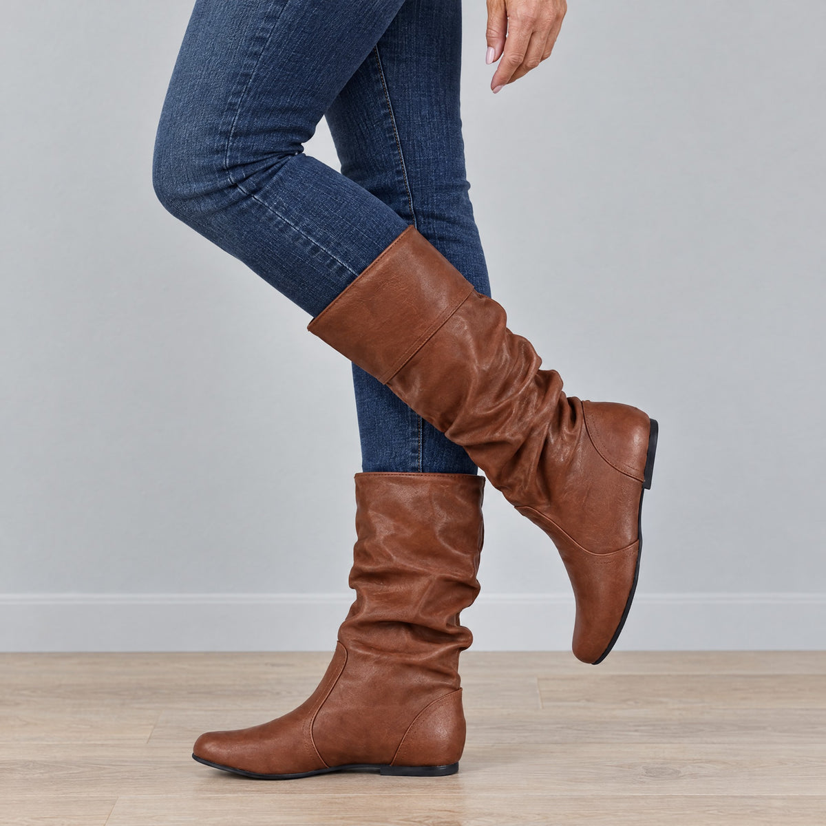 Imelda | Pull-On Mid-Calf Flat Boots – ICP