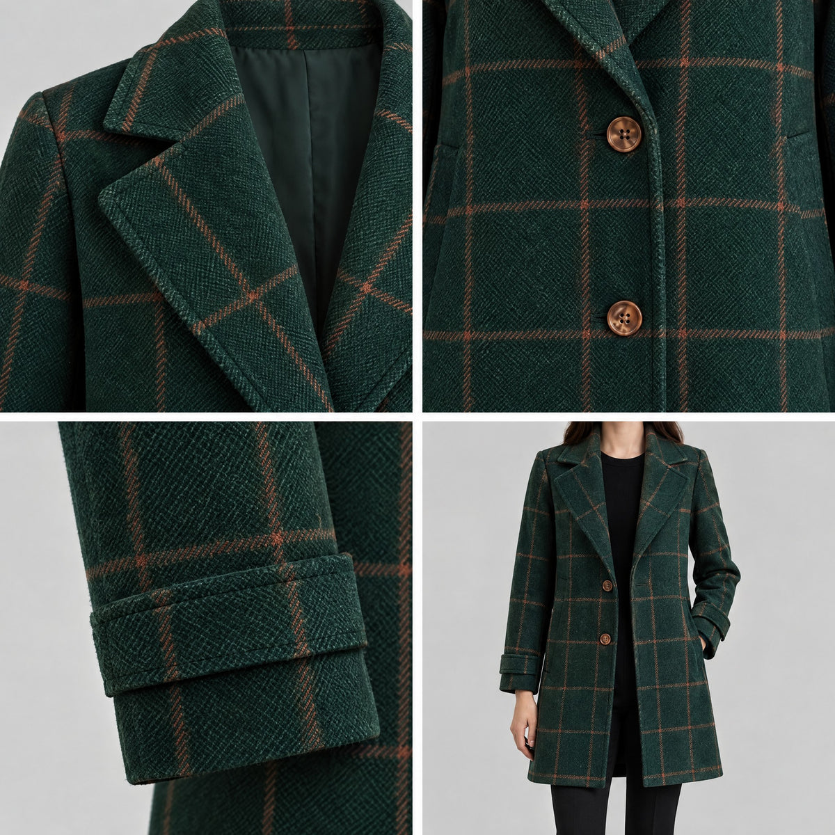 Florence | Checked Longline Coat – COLLAGE