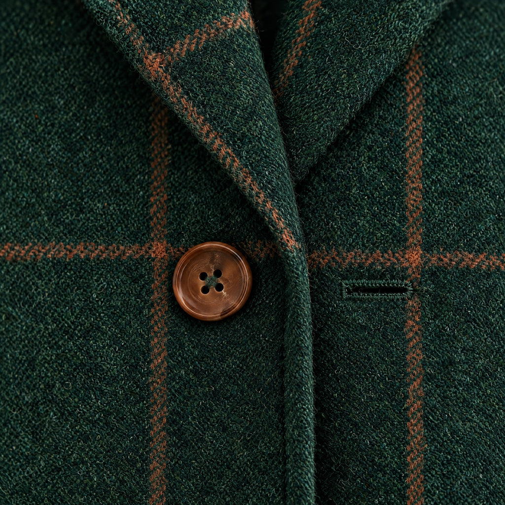 Florence | Checked Longline Coat – DETAIL