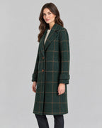 Florence | Checked Longline Coat – Green