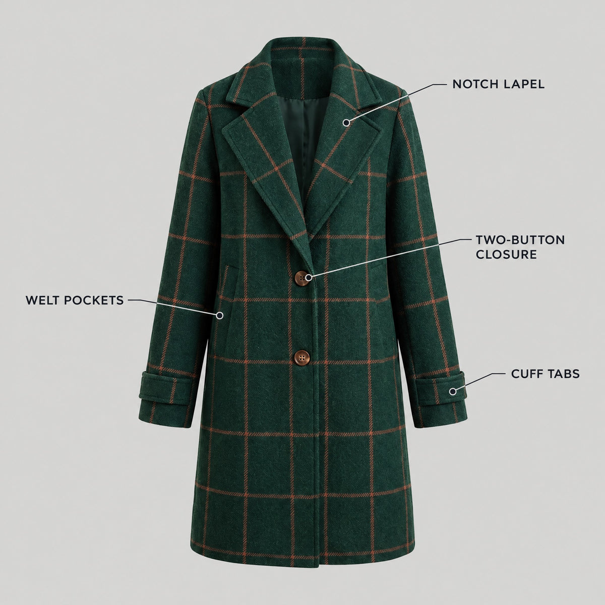 Florence | Checked Longline Coat – KEY