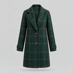 Florence | Checked Longline Coat – Green