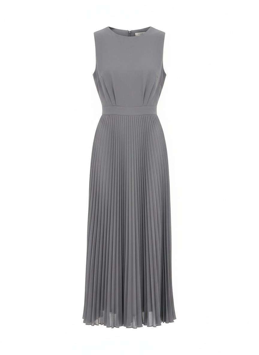 Grey Pleated Dress for Women