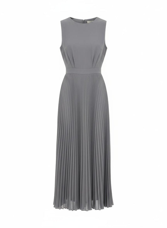 Grey Pleated Dress for Women