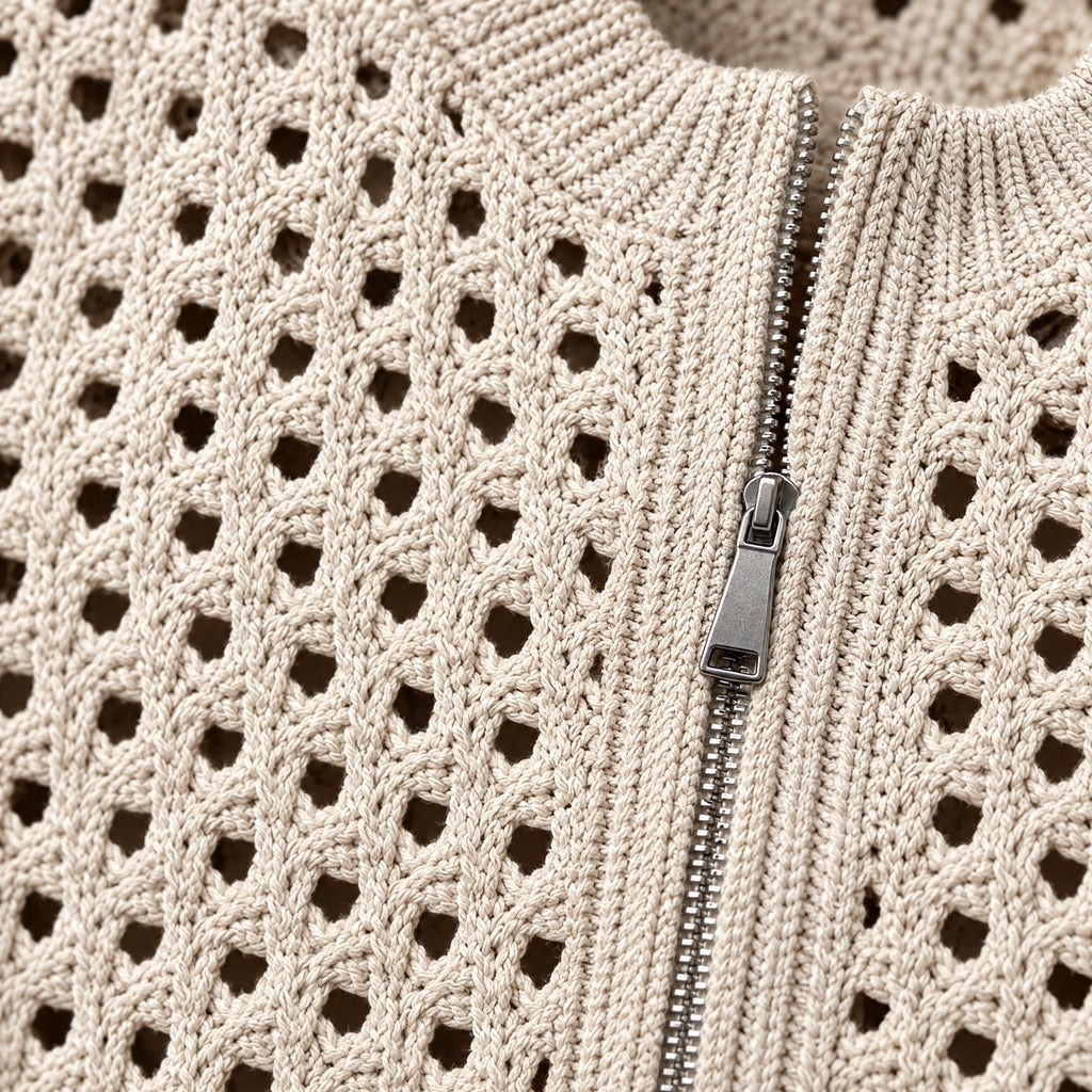 Harriet | Textured Knit Cardigan – DETAIL