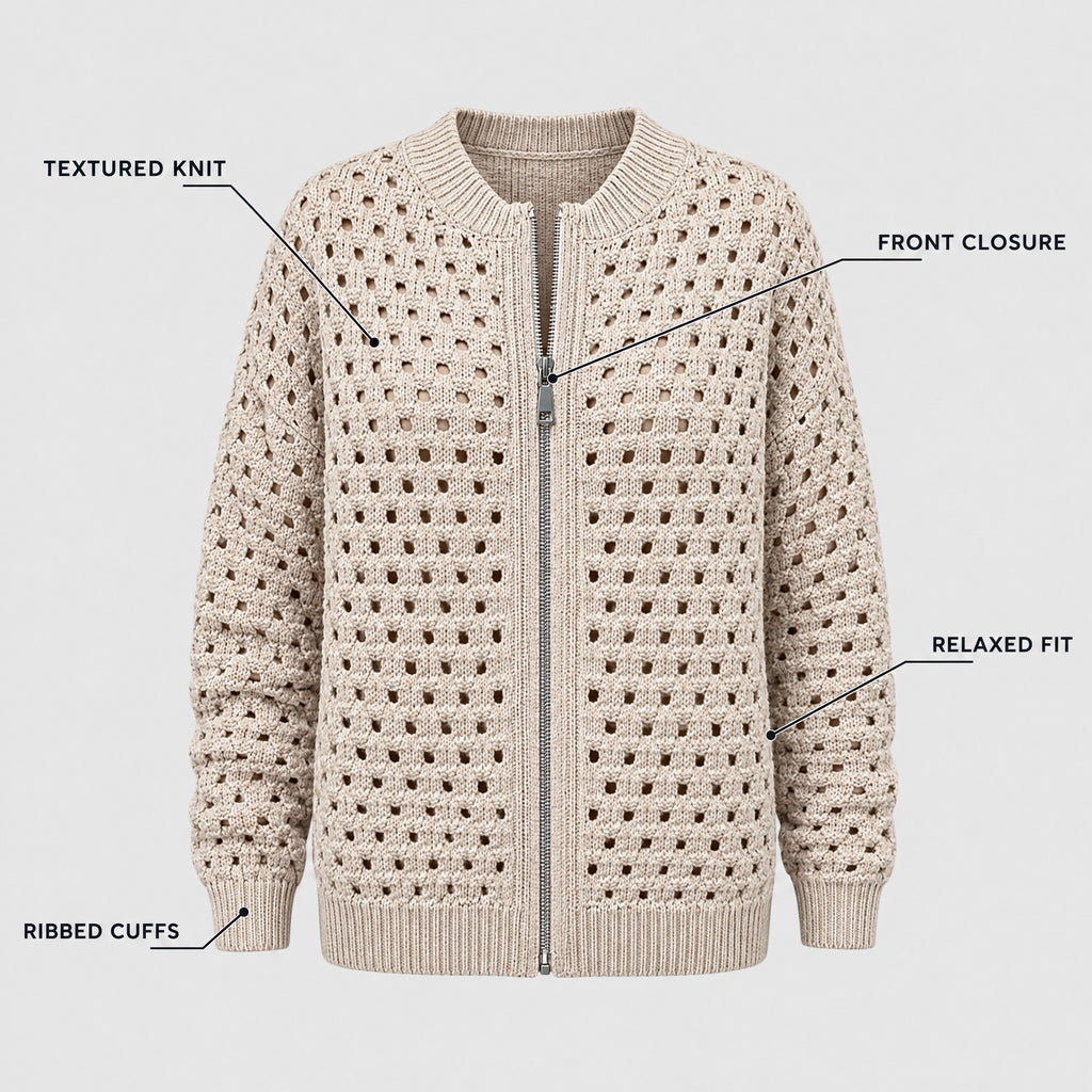 Harriet | Textured Knit Cardigan – KEY