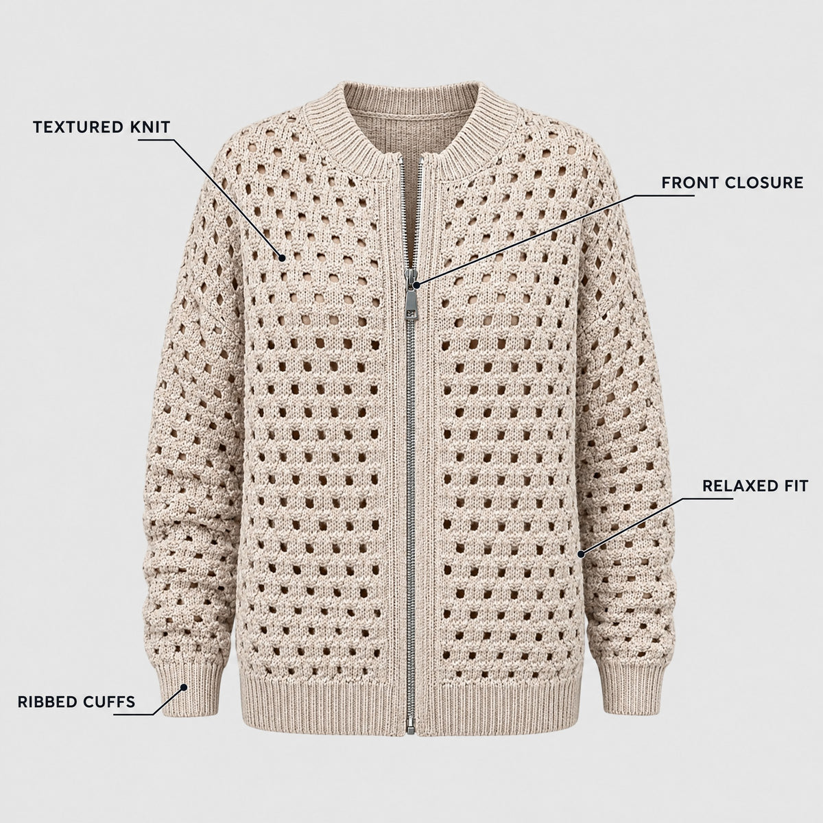 Harriet | Textured Knit Cardigan – KEY