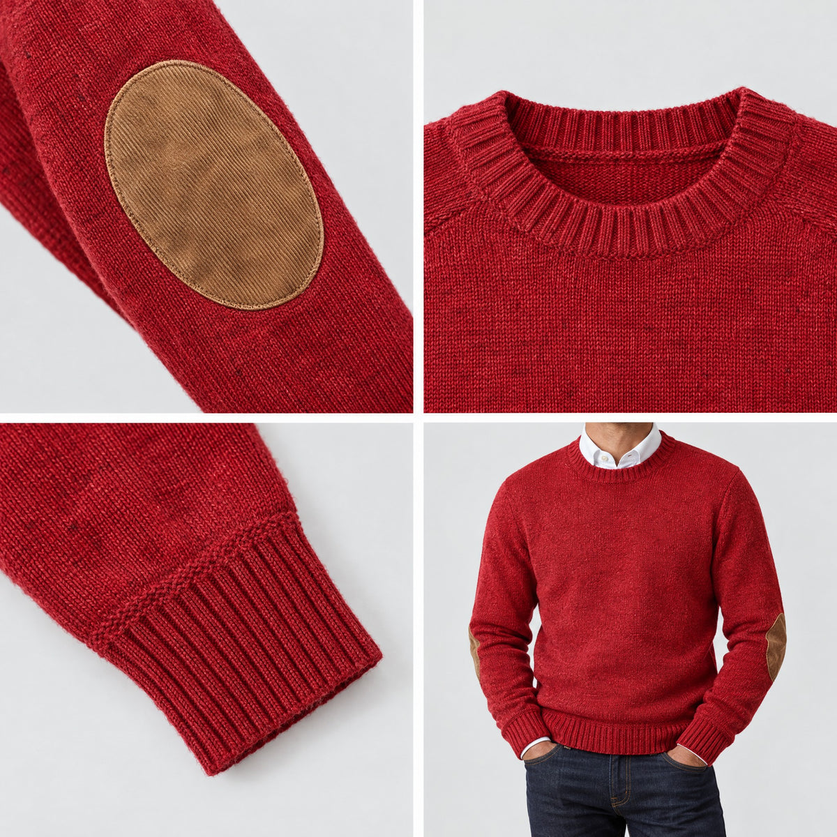 Stanley | Elbow Patch Crew Neck Sweater – COLLAGE