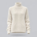 Tabitha | Turtleneck Knit Sweater – White