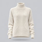Tabitha | Turtleneck Knit Sweater – White