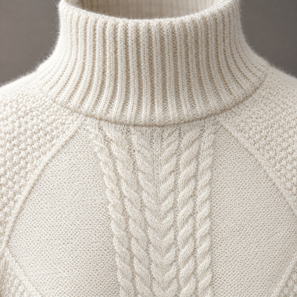 Tabitha | Turtleneck Knit Sweater – DETAIL