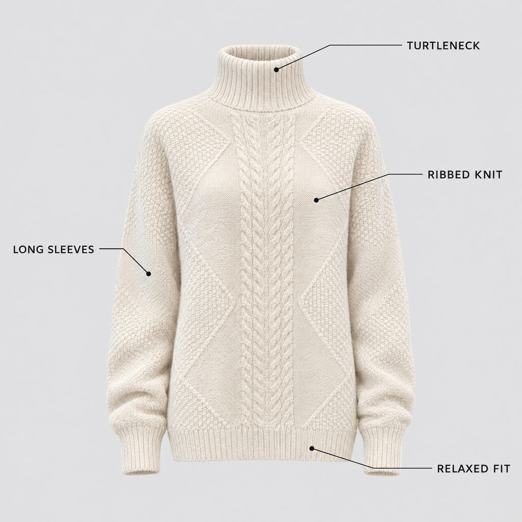 Tabitha | Turtleneck Knit Sweater – KEY