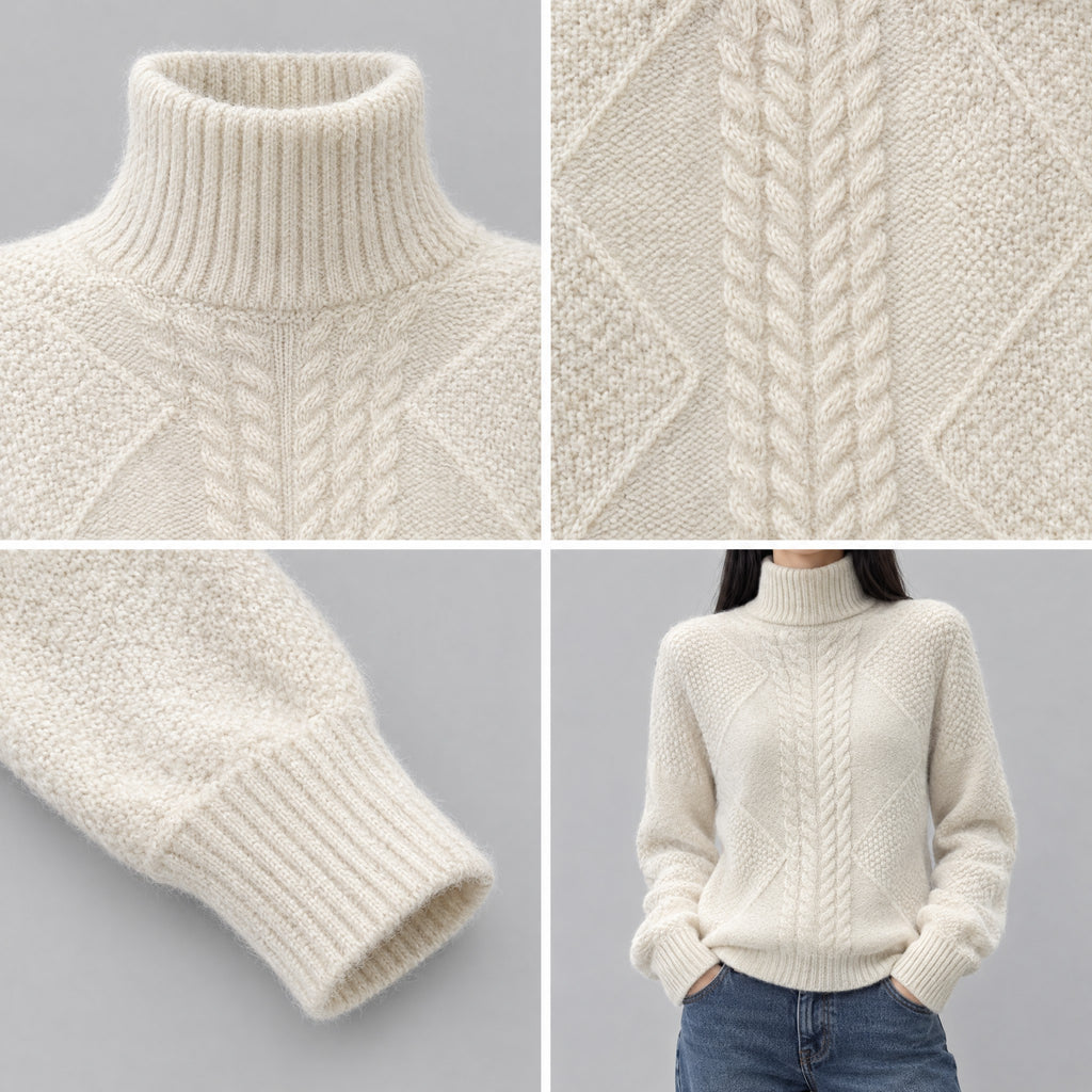 Tabitha | Turtleneck Knit Sweater – COLLAGE