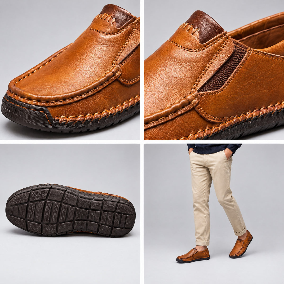 Louie | Slip-On Loafers With Elastic Goring – COLLAGE