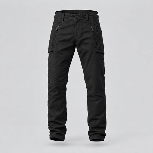 Ambrose | Slim Fit Zippered Pocket Trousers – Black