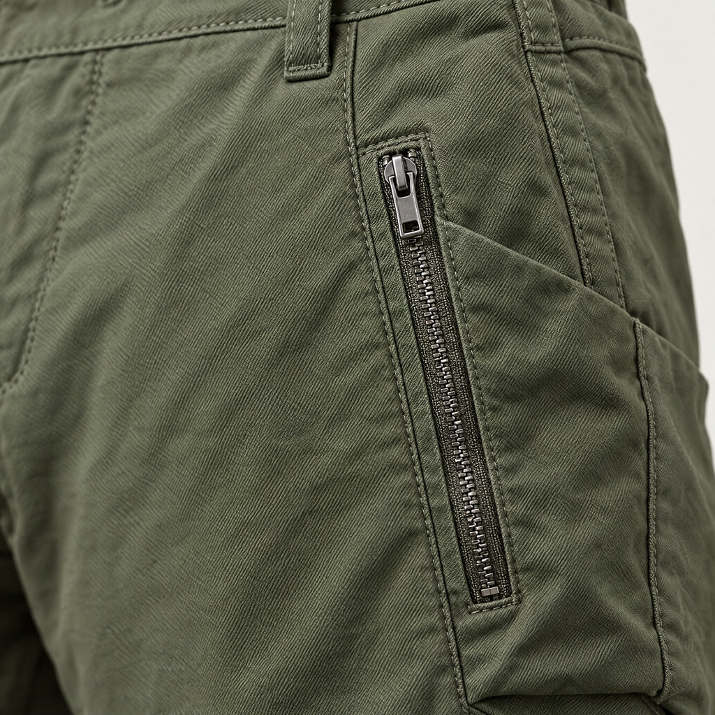Ambrose | Slim Fit Zippered Pocket Trousers – DETAIL