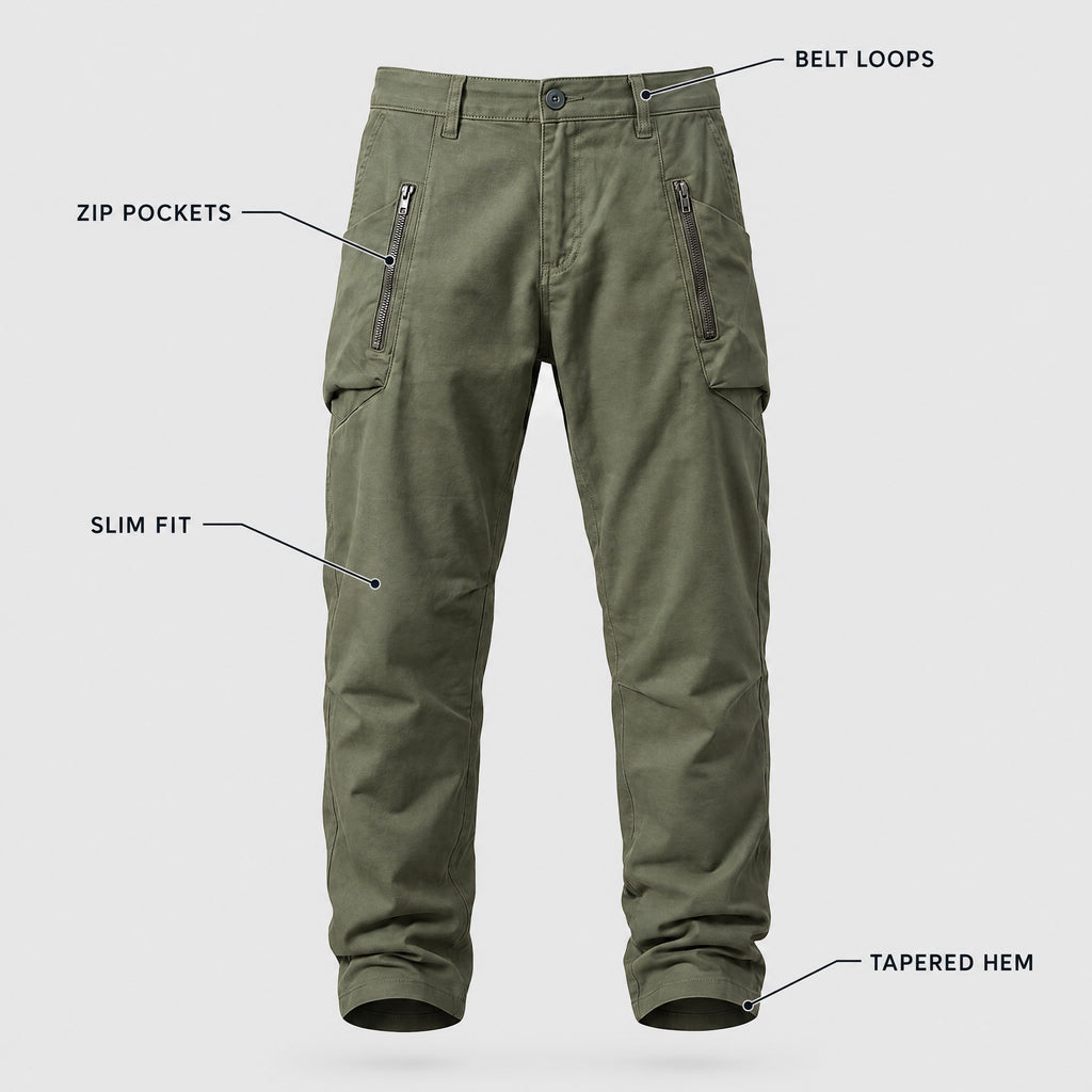 Ambrose | Slim Fit Zippered Pocket Trousers – KEY