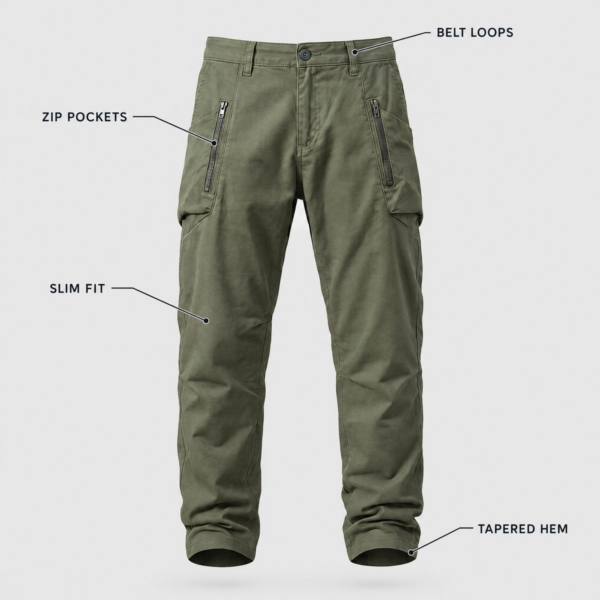 Ambrose | Slim Fit Zippered Pocket Trousers – KEY