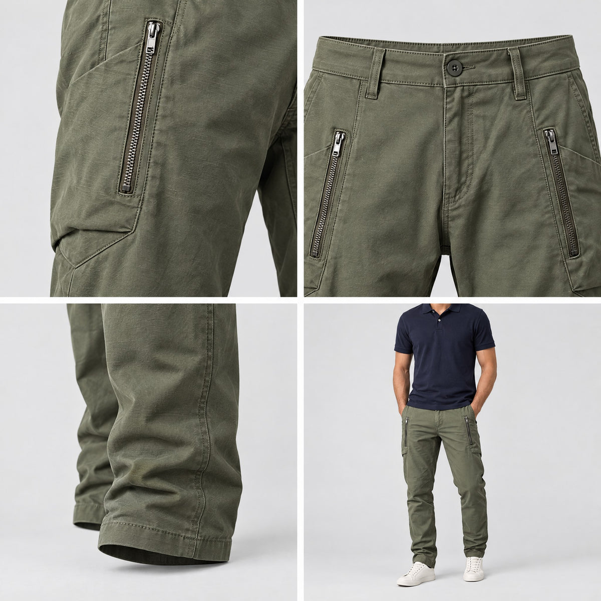 Ambrose | Slim Fit Zippered Pocket Trousers – COLLAGE