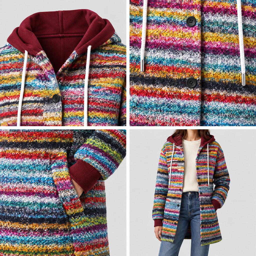 Georgiana | Plaid Hooded Mid-Length Coat – COLLAGE