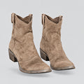 Maeve | Embroidered Pull-On Ankle Boots – Brown