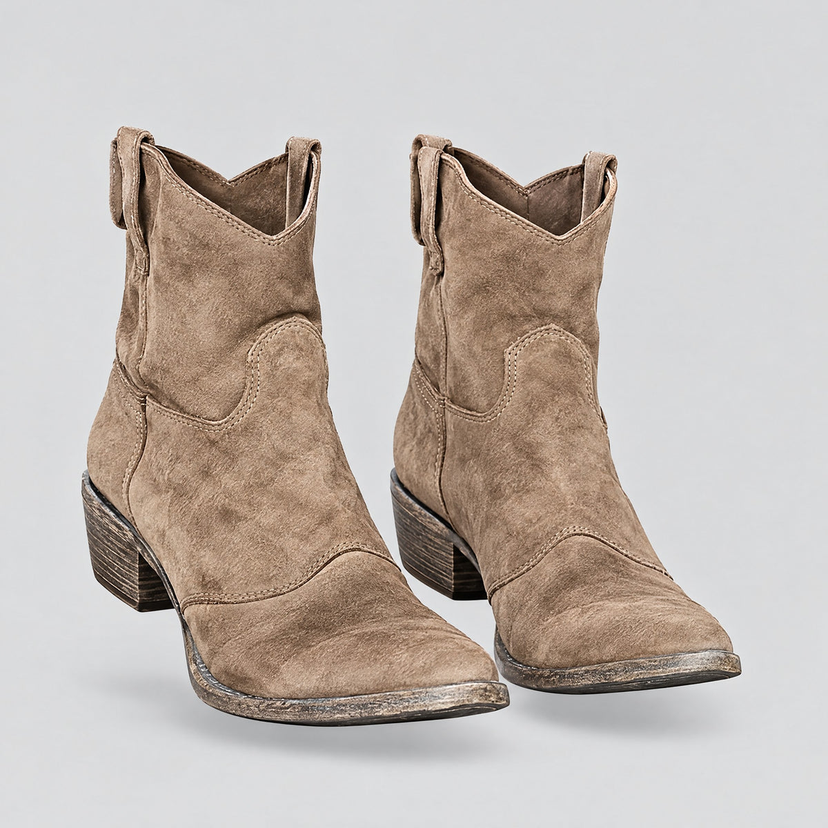 Maeve | Embroidered Pull-On Ankle Boots – Brown