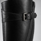 Agnes | Tall Buckle Low-Heel Riding Boots – DETAIL